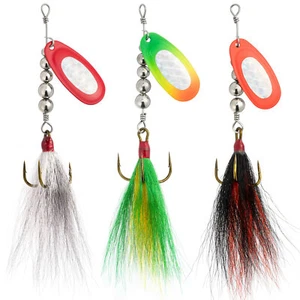 Dr.Fish 3 piezas pesca muskie cebos giratorios en línea cola de culo gancho agudo lubina - Imagen 1 de 6