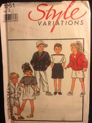 Pattern Style 1261 Child’s sailor style jacket, top, skirt pants size 3 - Image 1 of 2