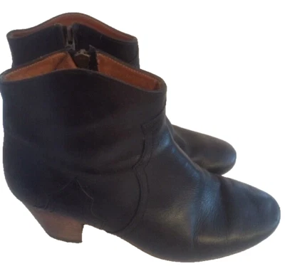 Isabel Marant Talla 38/US 8 Negro Cuero Grueso Botines # 2050  Foto 1 de 4