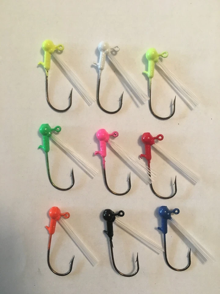 EAGLE CLAW 10 Pack 1/32 Weedless Painted Crappie Jig Heads