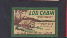 Ancienne  étiquette Allumettes Finlande  BN52849 Log Cabin Cabine average 60 