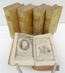 1756 PIETRO METASTASIO 5 VOLUMES antique VELLUM BOUND Opera Theatre in Italian - Imagen 1 de 10