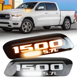 LED Hood Emblem Lights Side Marker L Turn Signal For Dodge RAM 1500 HEMI 2019-24 - Picture 1 of 12