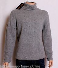 Holland Esquire Soft Grey 100% LAMBSWOOL Roll Neck Jumper Sweater LARGE NEW