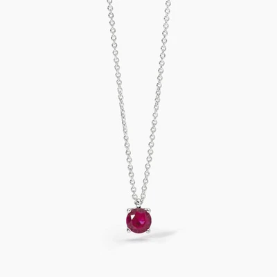 Collana Girocollo Mabina Shiny in Argento e Charm con Rubino sintetico 553669 - Immagine 1 di 3