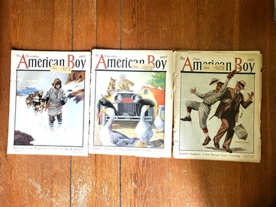 💎 Vintage AMERICAN BOY MAGAZINE 1927 *THREE ISSUE LOT* December Sept June 💎 Foto 1 de 4