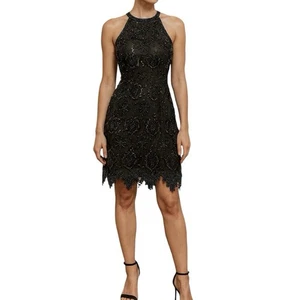 Ibiza schwarzes festliches Kleid Gr. M Perlen Neckholder ärmellos elegant Gala - Bild 1 von 16