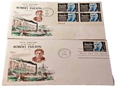 Robert Fulton 200th Birthday 1965 FDI Cover Lot of 2 - Image 1 of 4