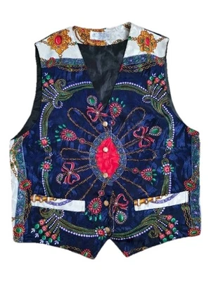 Chaleco chaleco vintage multicolor TIE RACK ART of SILK para hombre A001283 Foto 1 de 4