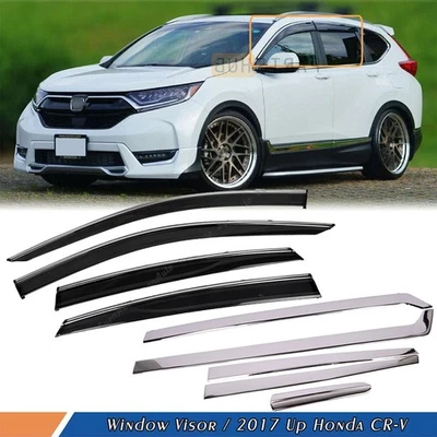 For 2017-2022 Honda CR-V CRV Door Side Body Molding Trim Cover & Window Visor - Image 1 of 4