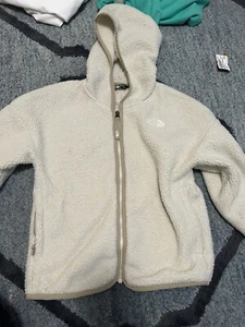 The North Face Fleece Jacket Full Zip Creme Color Sz M (10/12) - Picture 1 of 4