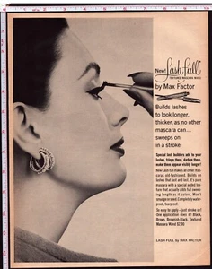 Max Factor 1963 anuncio impreso vintage pestañas-varita de rímel con textura completa construye pestañas - Imagen 1 de 1