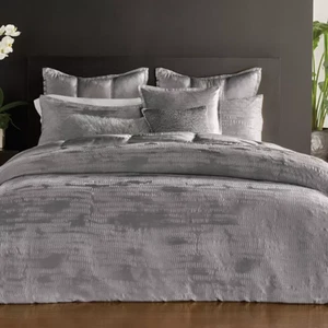 Donna Karan Vapor Collection Full/Queen Duvet Cover $450 Charcoal - Picture 1 of 3