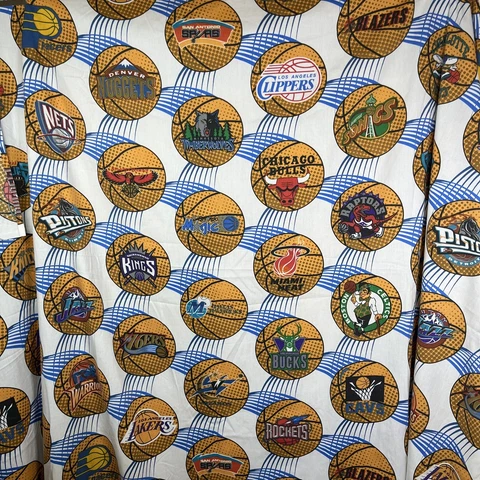 Vintage 90’s NBA Blanket Team Logo Twin flat sheet All Over Basketball 90x65 Cover