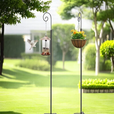 2x Schäferhaken 1.9m Hirtenhaken Metall Gartenstab mit Haken Laternenstab Garten - Bild 1 von 4