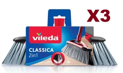 3 PZ VILEDA SCOPA 2 IN 1 CLASSICA PER INTERNI - Photo 1/4