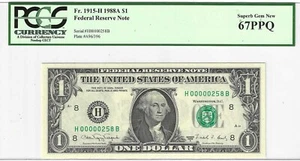 Super Low Serial Number $1 ... PCGS Superb Gem New 67 PPQ ...... NO RESERVE - Picture 1 of 2