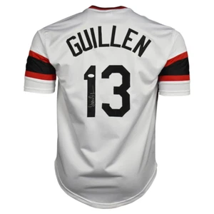 Ozzie Guillen Signed Chicago White Throwback Baseball Jersey (JSA) - Picture 1 of 3