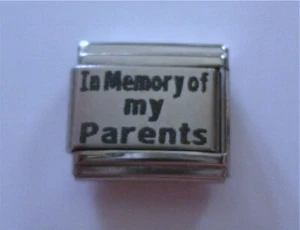 9mm Italian Charm L43 In Memory of My Parents Fits Classic Size Bracelet - Bild 1 von 1