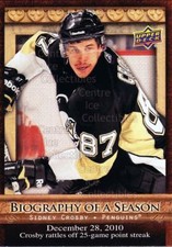 2010-11 Upper Deck Biography of a Season #18 Sidney Crosby