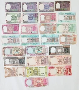 India, Set of 26, All Different Sign & Pattern Issues Banknote, In UNC, Rare - Picture 1 of 2