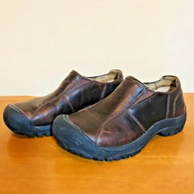 KEEN Girls Shoes Size 5.5 Youth Clog Mules Leather Brown Slip On - Image 1 of 4