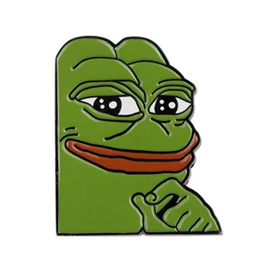 Smug Sad Pepe the Frog Enamel Pin 1.25" Meme Alt Right 4Chan Funny - Picture 1 of 3