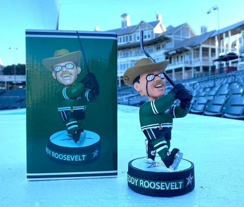 MLB/NHL: Teddy Roosevelt 2021 DALLAS STARS NIGHT Frisco RoughRiders Bobblehead Cover