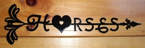 Horse Heart Sign Arrow Horses Plasma Cut Metal Art 18 Wide - Picture 1 of 2
