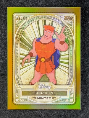 2025 Topps Disney Mint Hércules 34/50 lámina de oro nivel dorado acuñado Hércules #91 Foto 1 de 3