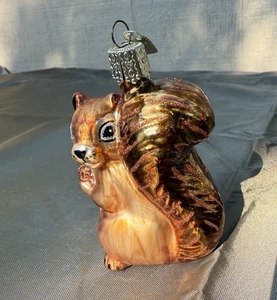 VINTAGE OLD WORLD CHRISTMAS Squirrel GLASS ORNAMENT Christmas Tree Holiday EUC - Picture 1 of 5