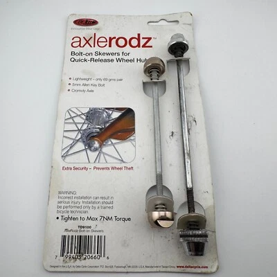 DELTA AXLERODZ AXLE RODS AXLERODS BICYCLE BIKE BOLT ON WHEEL SKEWERS SET - Image 1 of 2