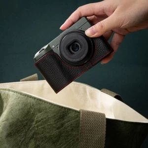 Genuine Real Leather Half Camera Case Bag Cover For Ricoh GR3 GR3X Case Black - Picture 1 of 6