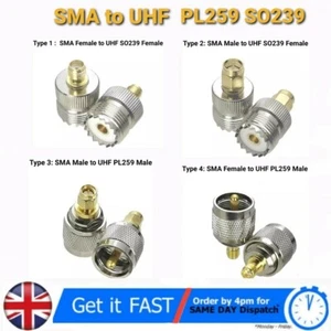 1 pc SMA Male / Female to SO239 UHF Male / Female, PL259 Socket RF Adaptor - Picture 1 of 10