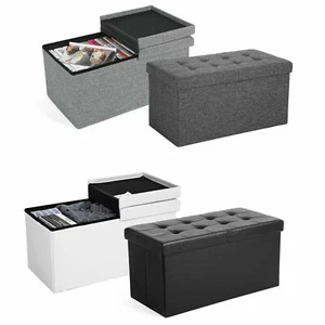 SONGMICS Sitzbank Faltbarer Sitzhocker Aufbewahrungsbox Sitzwürfel Truhe Ottoman - Bild 1 von 37