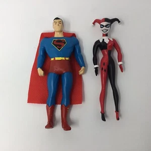 Lote de figuras flexibles DC Comics Bend-Ems Harley Quinn y Superman NJ Croce - Imagen 1 de 5