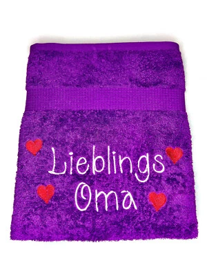 Handtuch bestickt mit Namen und 4 Herzen Handtuch Duschtuch Saunatuch - Bild 1 von 4