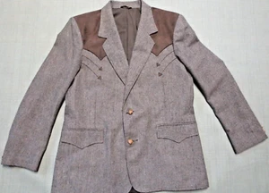Western Jacket Pioneer Wear Blazer Cowboy Sport Rockabilly Mens 44 Vintage - Picture 1 of 8