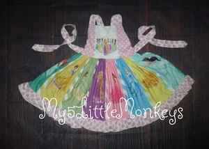 NEW Boutique Princess Ariel Cinderella Belle Rapunzel Girls Ruffle Twirl Dress - Picture 1 of 8