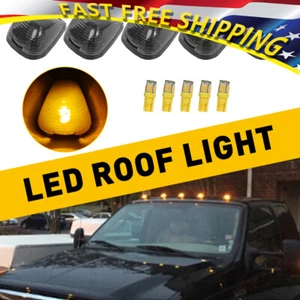 5 Smoke Lens Amber Cab Roof LED Marker Kit Light For Ford F-250 F-350 Super Duty - Picture 1 of 16