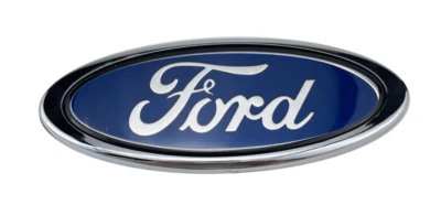 BLUE & CHROME 2005-2014 Ford F150 FRONT GRILLE/ TAILGATE 9 inch Oval Emblem 1PC - Image 1 of 3