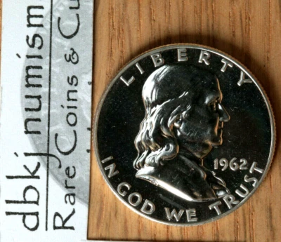 1962 Proof Franklin Half Dollar - 50¢ - 90% Silver Coin - Choice to Gem Proof - Image 1 of 4