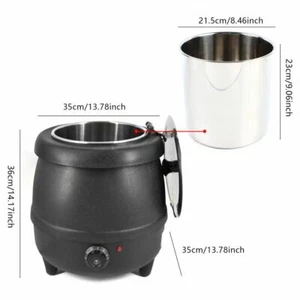 10L Stainless Steel Pot Electric Commercial Soup Kettle Jug Mulled Wine Warmer - Picture 1 of 10