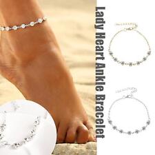 Lady Heart Ankle Bracelet Silver Anklet Foot Chains Beach Boho-Barefoot L7N4