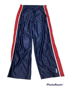 90er Vintage Fila blau Breakaway Snap Side Trainingshose Herren Polyester Gr. XL - Bild 1 von 5