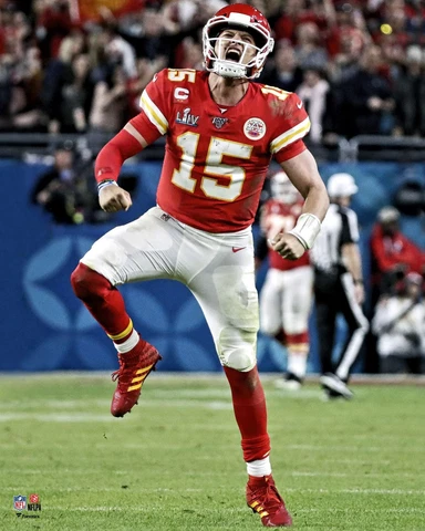 Patrick Mahomes Kansas City Chiefs SB LIV Screaming Celebration 16" x 20" Photo Cover