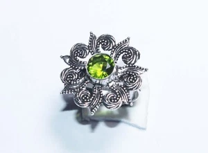 Top Quality Green Peridot Gemstone Handmade RIng Jewelry Ring Size 9 Inches - Picture 1 of 5