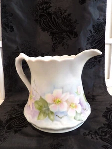 Lovely Large 1980's Victorian Tankard Pitcher~Hand Painted Dogwood Flowers - Bild 1 von 5