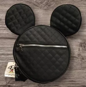 DISNEY MICKEY & CO. MICKEY MOUSE HEAD 3D FIGURAL EARS QUILTED BLACK BACKPACK NEW - Picture 1 of 4