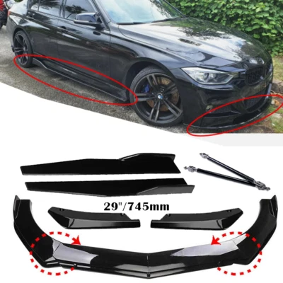 Front Bumper Lip Spoiler Splitter Side Skirt Rear Lip For BMW 320i 328i 330i F30 - Image 1 of 4